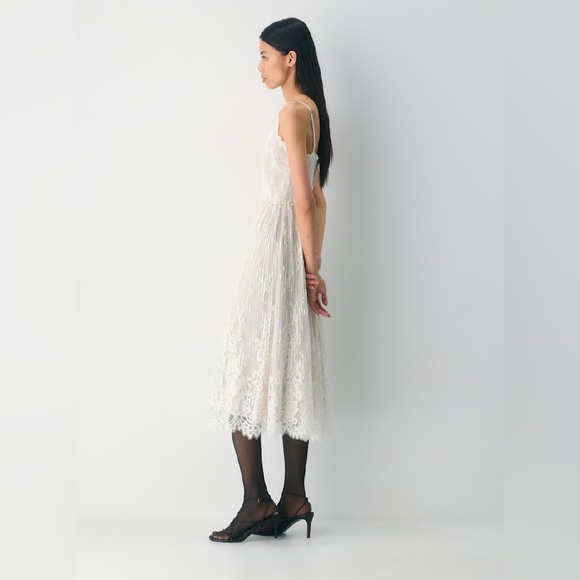 New Aritzia Wilfred Tuberose Dress Lace tiered midi dress - Picture 2 of 11